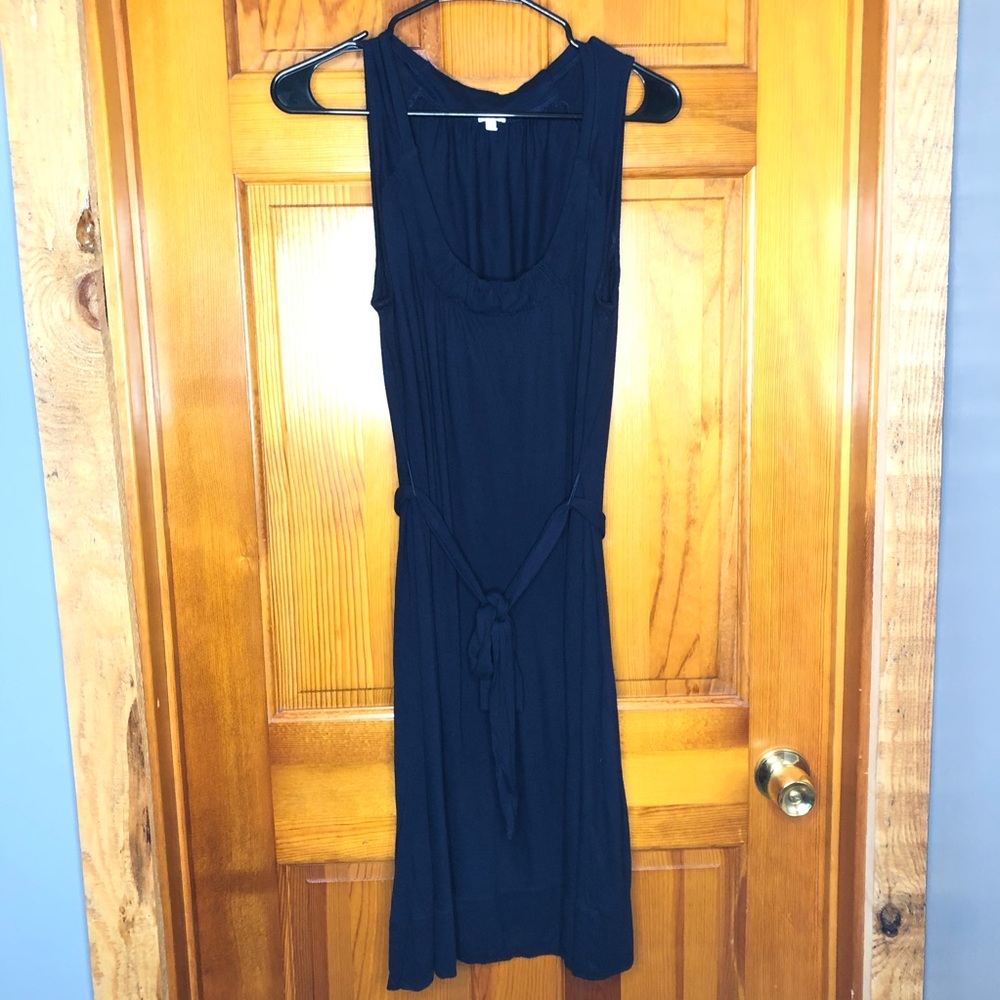 J. Crew navy belted dress size medium rayon